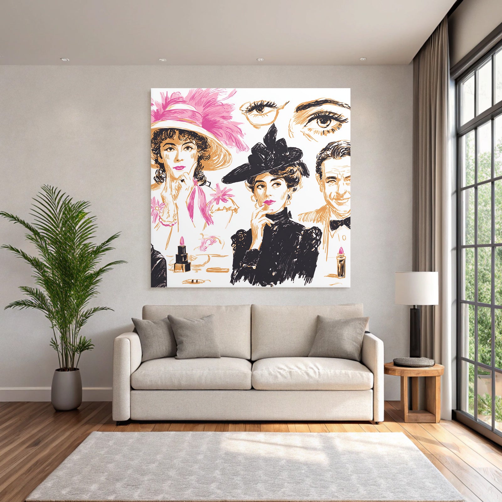 Elegante Fraün Portraits Mode Und Schönheit Stilvoller Illustration