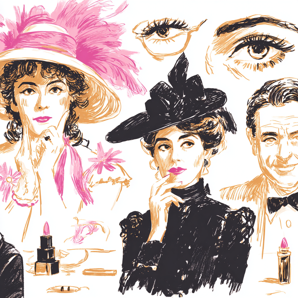Elegante Fraün Portraits Mode Und Schönheit Stilvoller Illustration | Kunstdrucke | Kunstgattungen