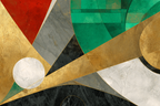 Abstract Geometrische Kunst Mit Gold Rot Grün Und Schwarz | Kunstdrucke | Kunstgattungen
