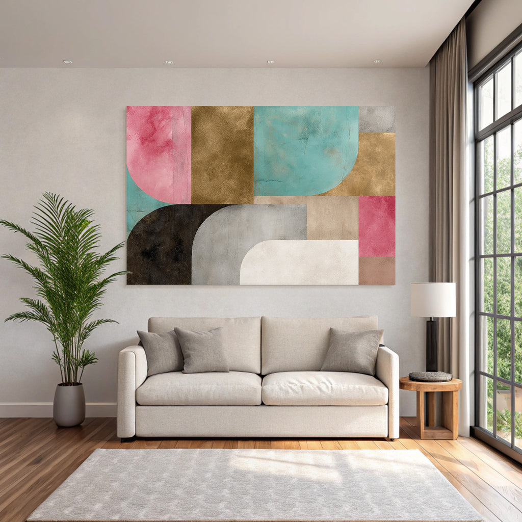 Abstracte Geometrische Formen Mit Farben In Modernen Designs
