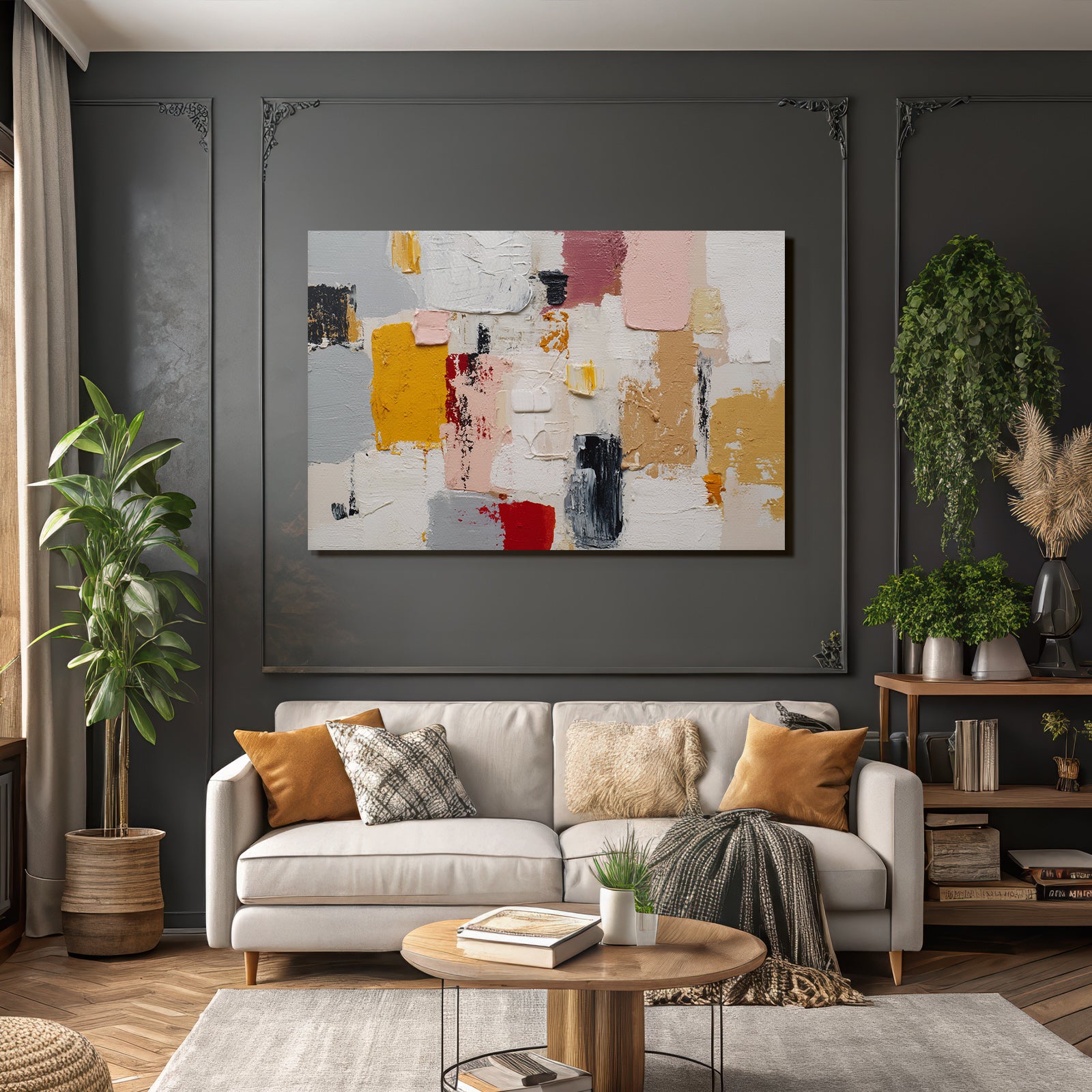 Abstrakte Malerei Mit Farben Und Texturen