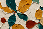 Abstraktes Werk Mit Textur Teal Orange Gelb Auf Weiß | Kunstdrucke | Kunstgattungen