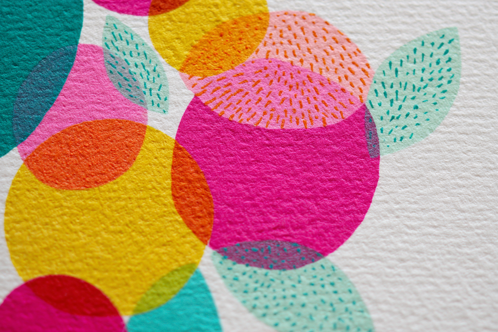 Bunt Geometrische Formen Nähe Texturiertes Papier | Kunstdrucke | Kunstgattungen