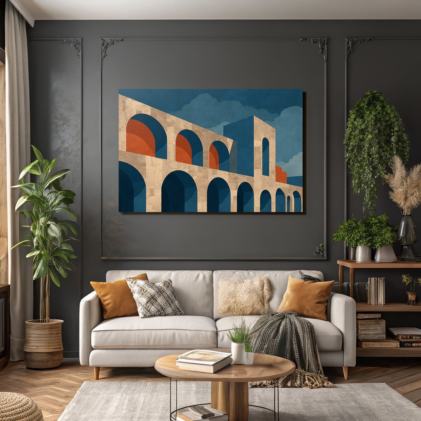 Kunstvolle Architekturelemente Mit Geometrischen Formen