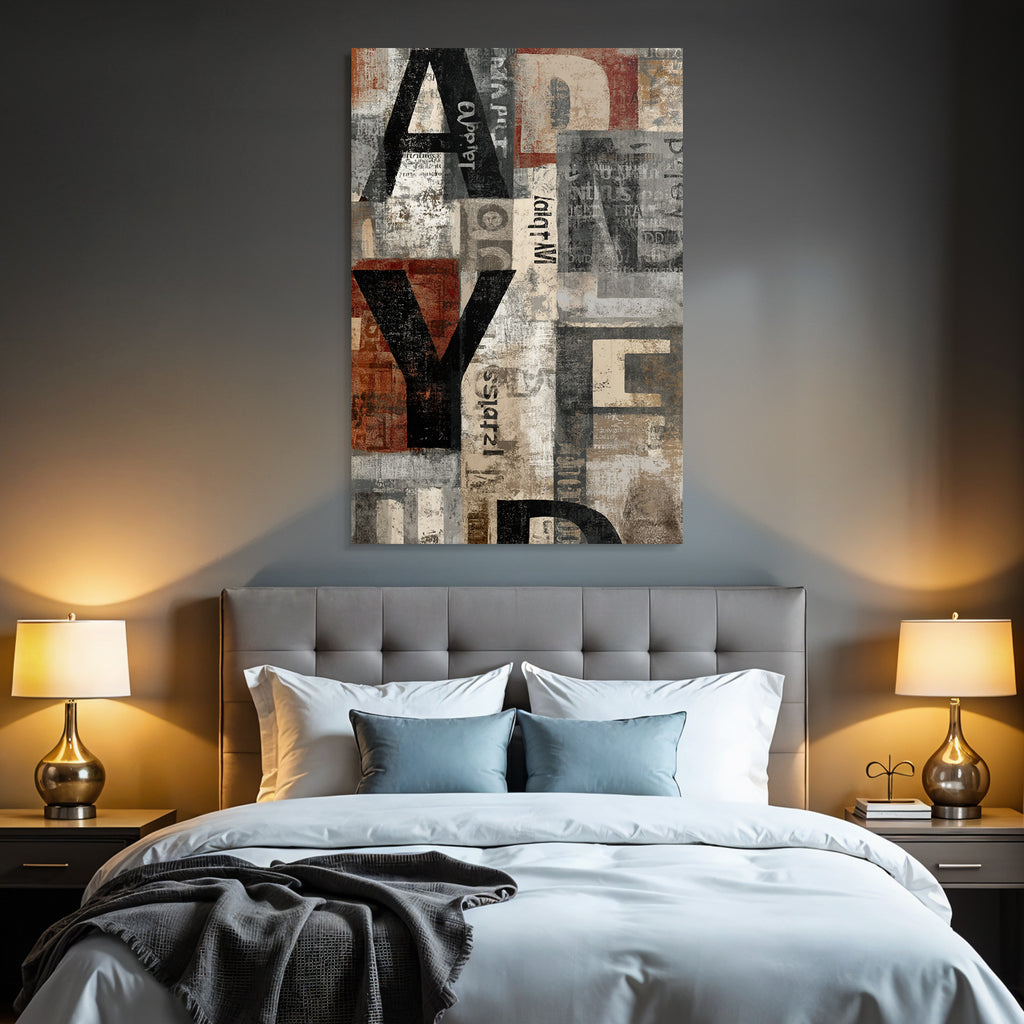 Abstract Collage Buchstaben Texturen Typografie