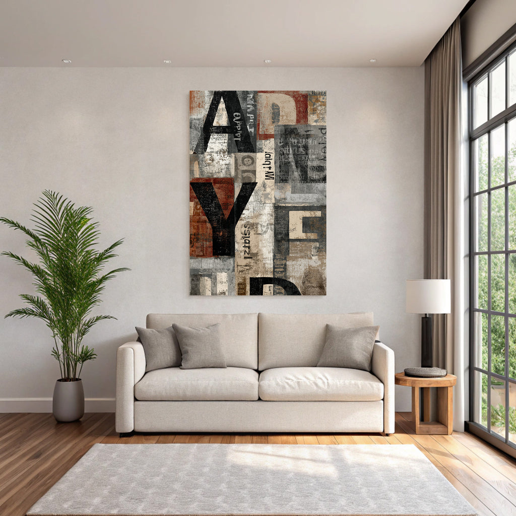 Abstract Collage Buchstaben Texturen Typografie