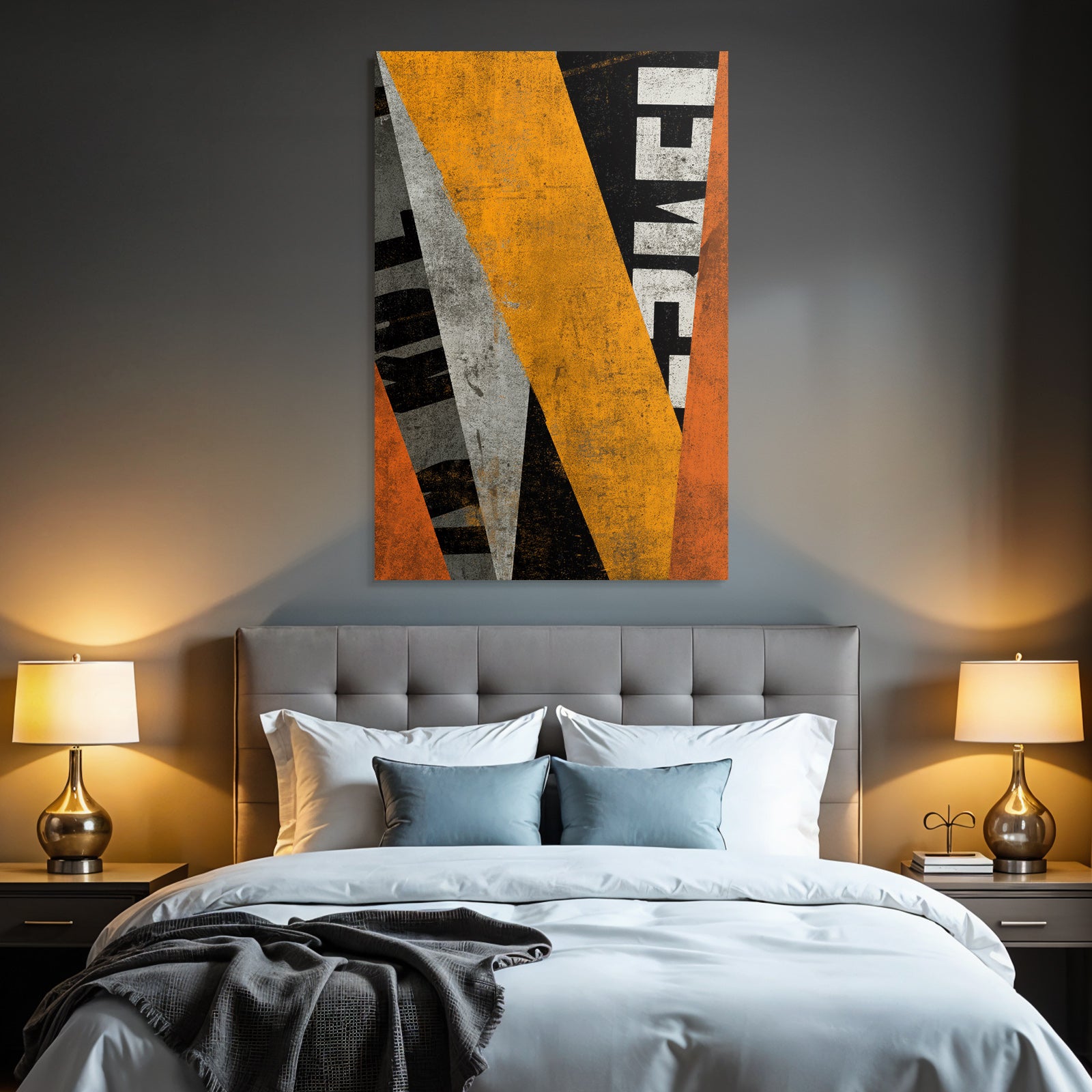 Abstract Design Geometrische Formen Texturen Orange Schwarz Grau