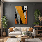 Abstract Design Geometrische Formen Texturen Orange Schwarz Grau