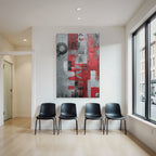 Abstracte Grafik Design Typografie Rot Schwarz Grau