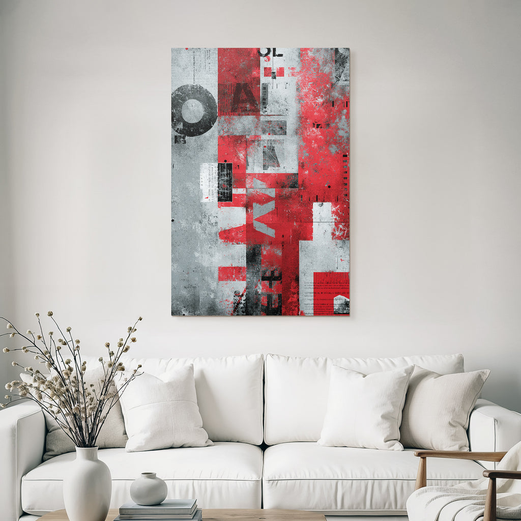Abstracte Grafik Design Typografie Rot Schwarz Grau