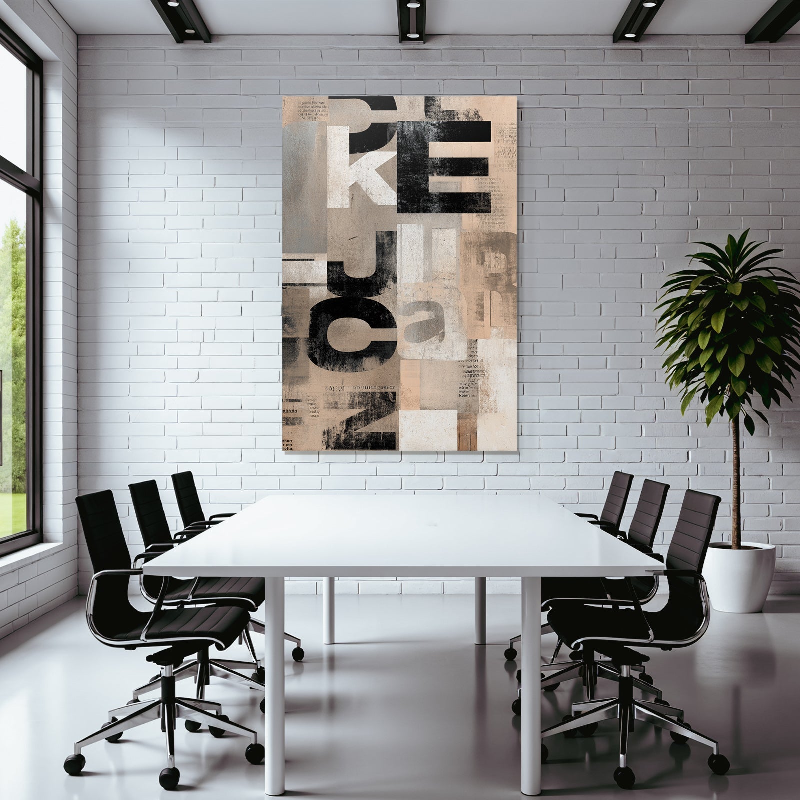 Abstract text composition with typography and color