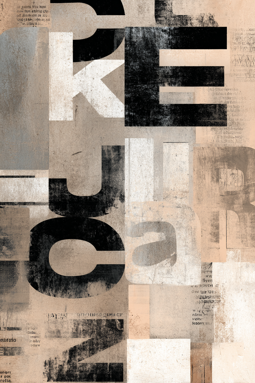 Abstracte Textkomposition Mit Typografie Und Farbe | Typografische Kunst | Kunstgattungen