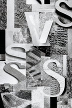 Abstrakte Collage Schwarz Weiß Muster Texturen Schriftzüge | Typografische Kunst | Kunstgattungen