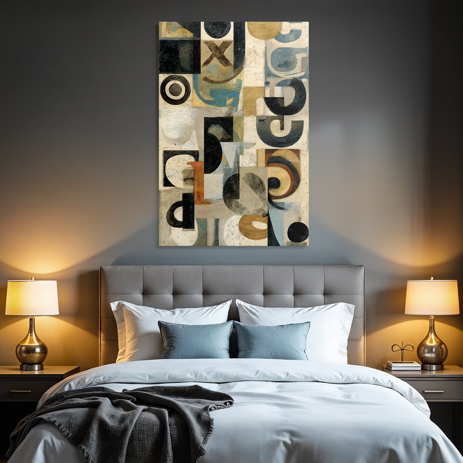 Abstract geometric composition with circles and lines