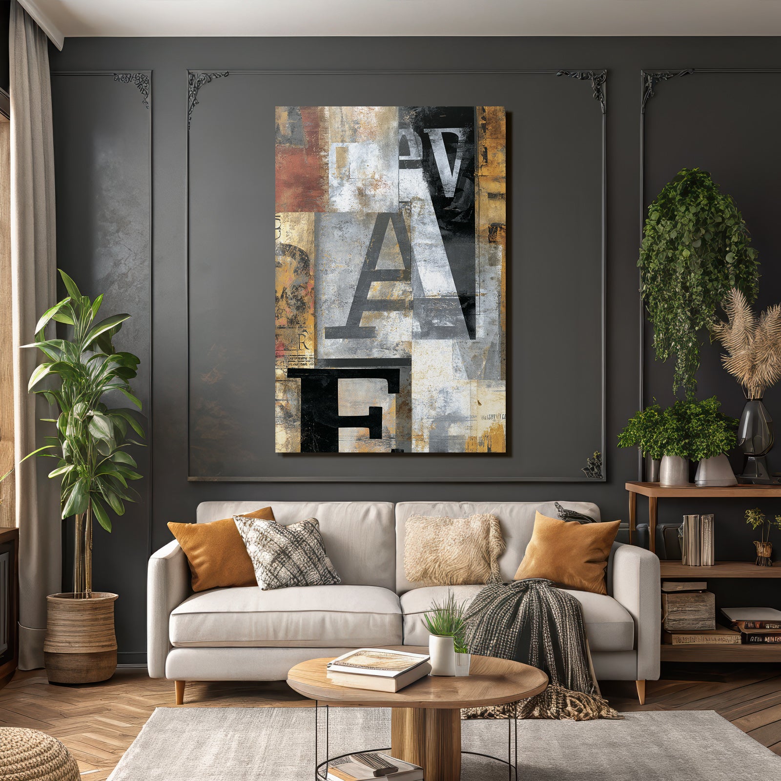 Abstract Art Collage Textures Typography Modernity
