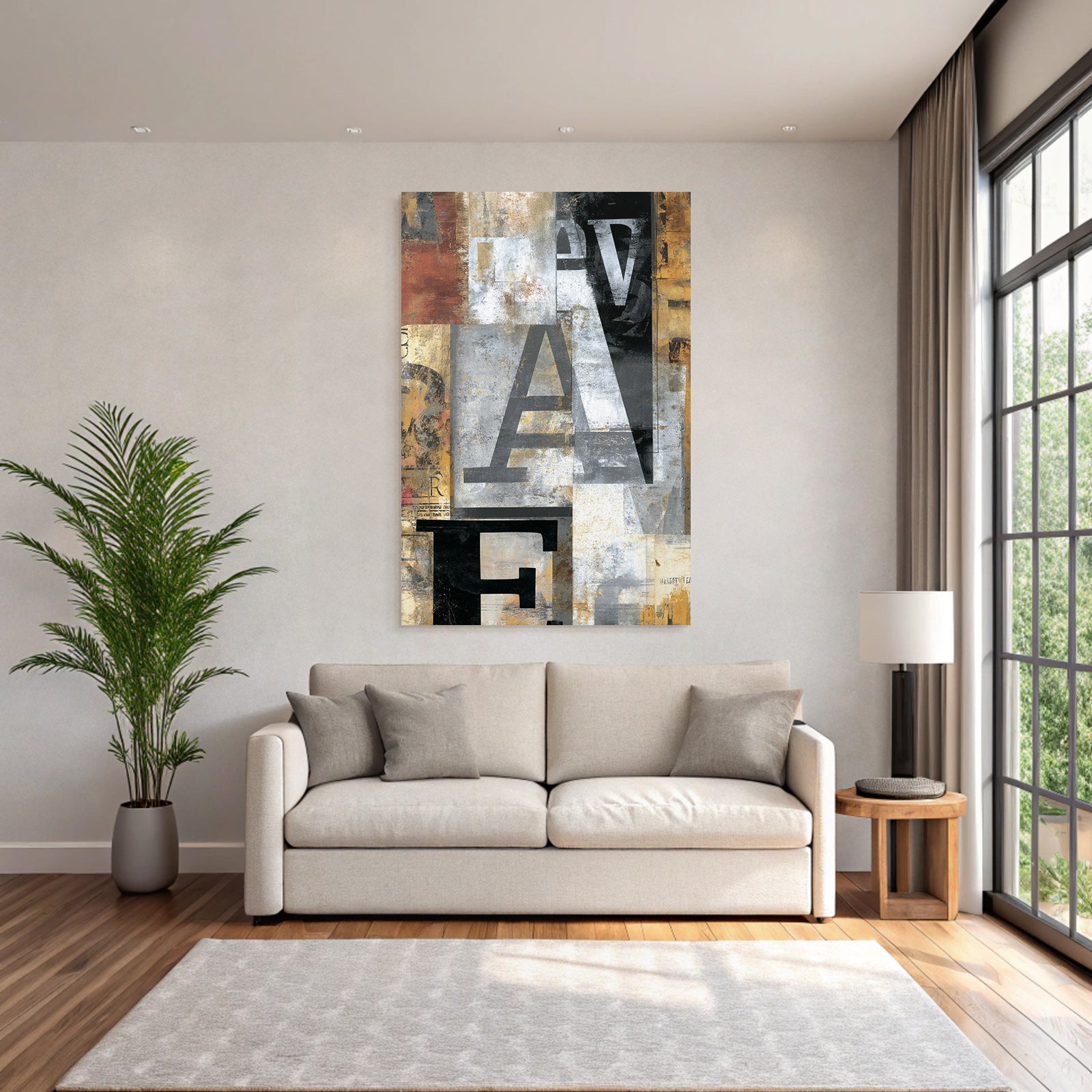 Abstract Art Collage Textures Typography Modernity