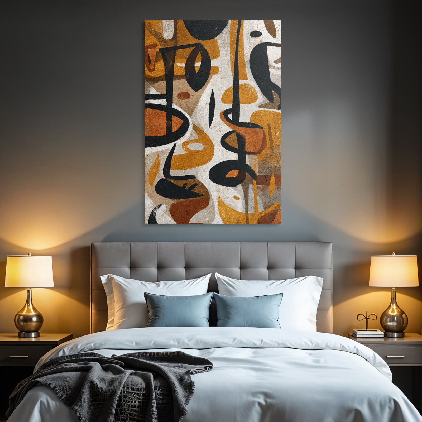 Abstract Art Earth Tones Shapes Dynamic Composition