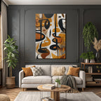 Abstract Art Earth Tones Shapes Dynamic Composition