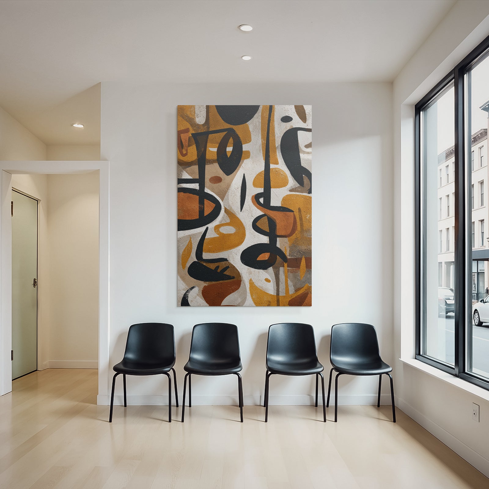 Abstract Art Earth Tones Shapes Dynamic Composition
