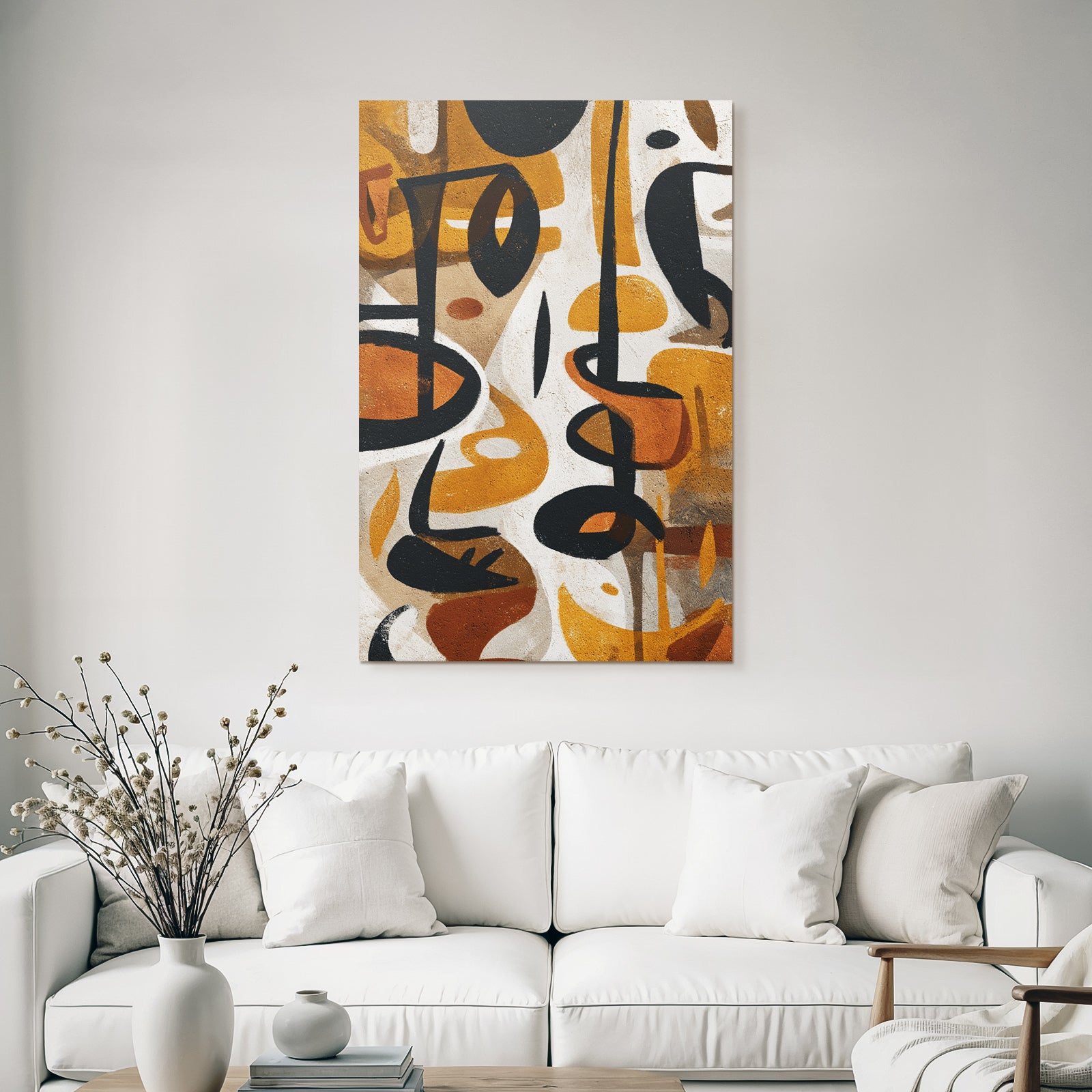 Abstract Art Earth Tones Shapes Dynamic Composition