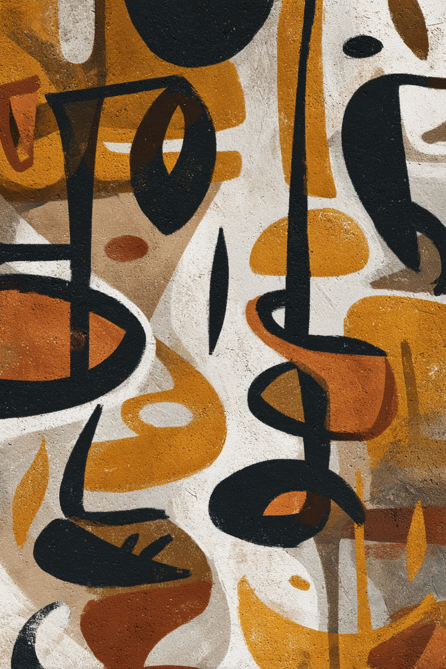 Abstrakte Kunst Erdtöne Formen Dynamische Zusammensetzung | Typografische Kunst | Kunstgattungen