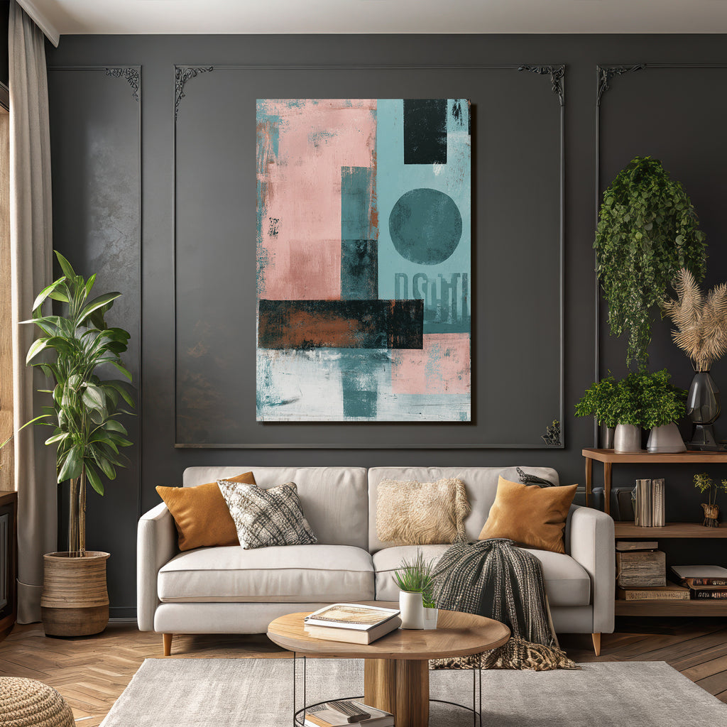 Abstrakte Kunst Geometrische Formen Farbvielfalt Zeitgenößisches Design
