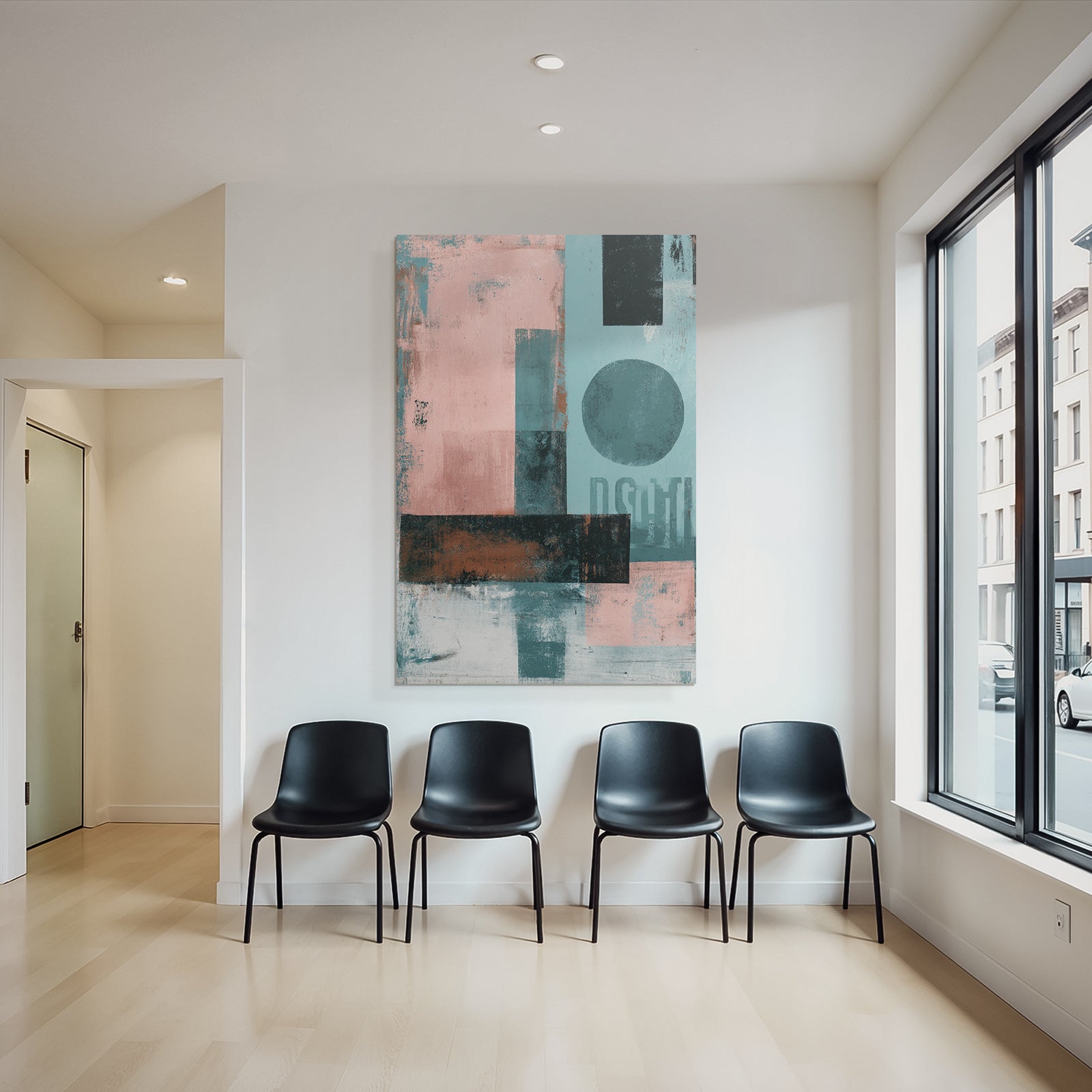 Abstrakte Kunst Geometrische Formen Farbvielfalt Zeitgenößisches Design