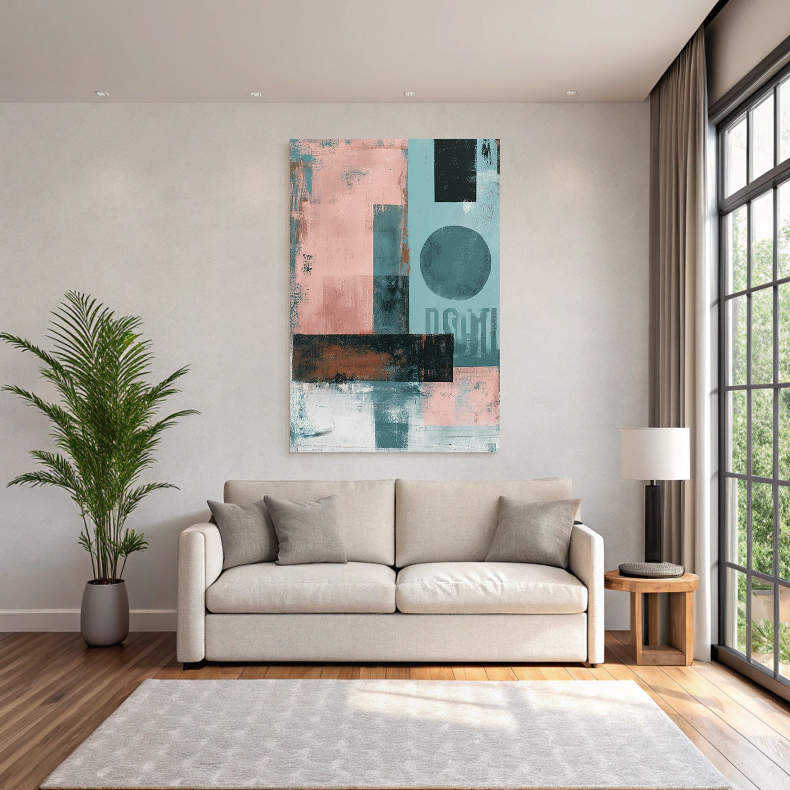 Abstrakte Kunst Geometrische Formen Farbvielfalt Zeitgenößisches Design