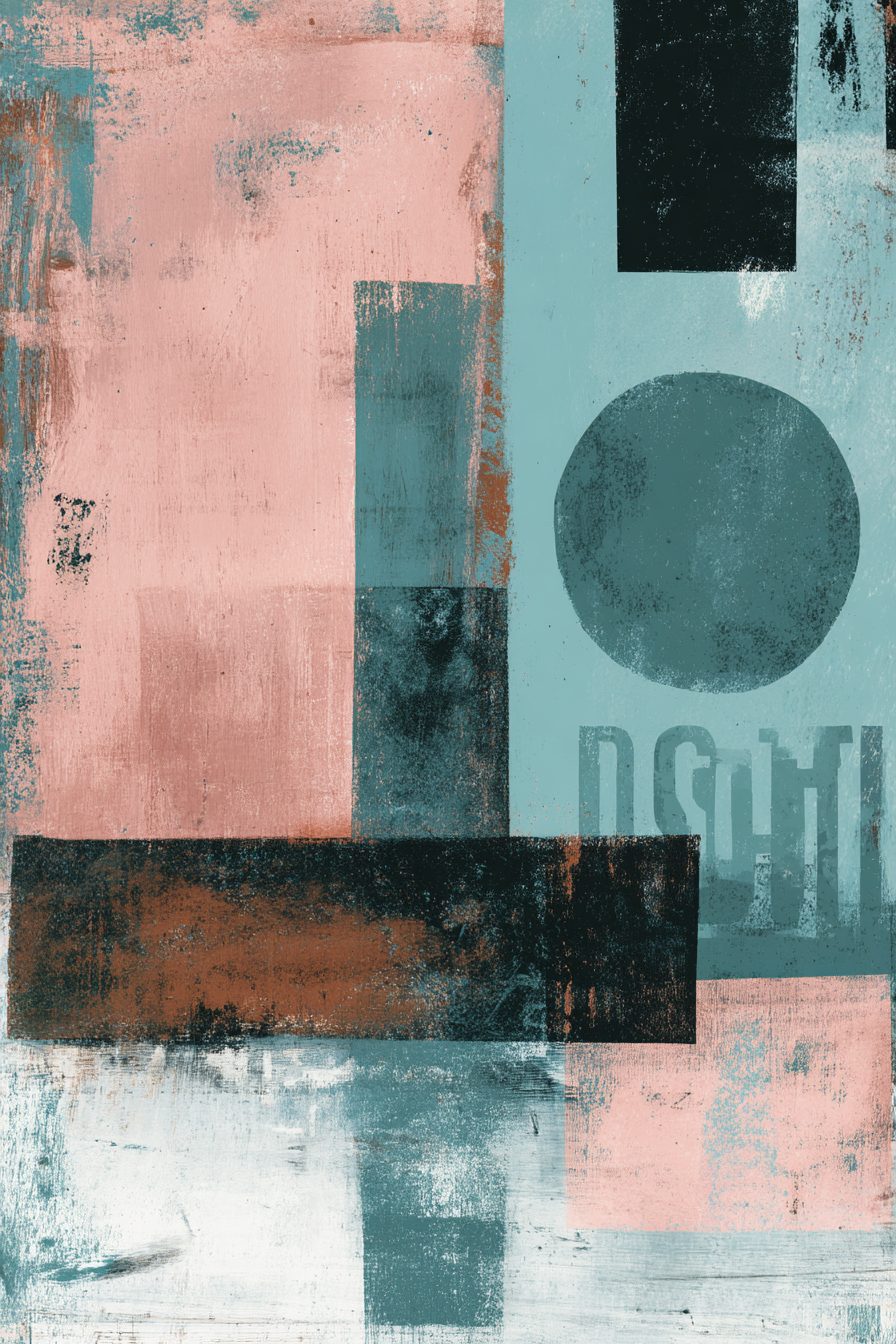 Abstrakte Kunst Geometrische Formen Farbvielfalt Zeitgenößisches Design | Typografische Kunst | Kunstgattungen
