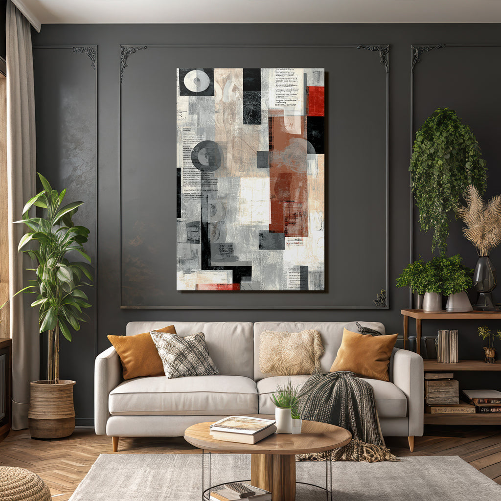 Abstract Art Geometric Shapes Modern Themes Collage Style