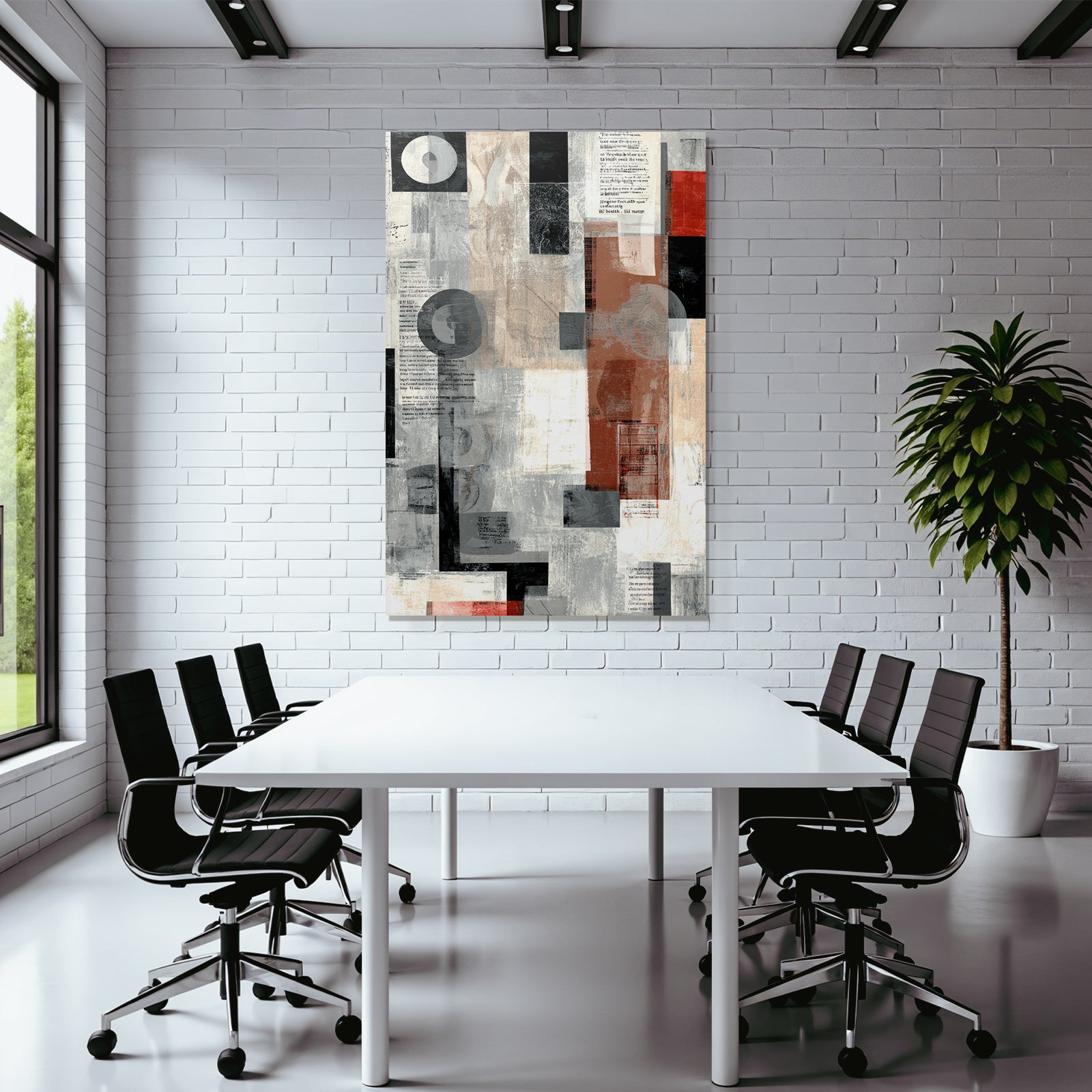 Abstract Art Geometric Shapes Modern Themes Collage Style
