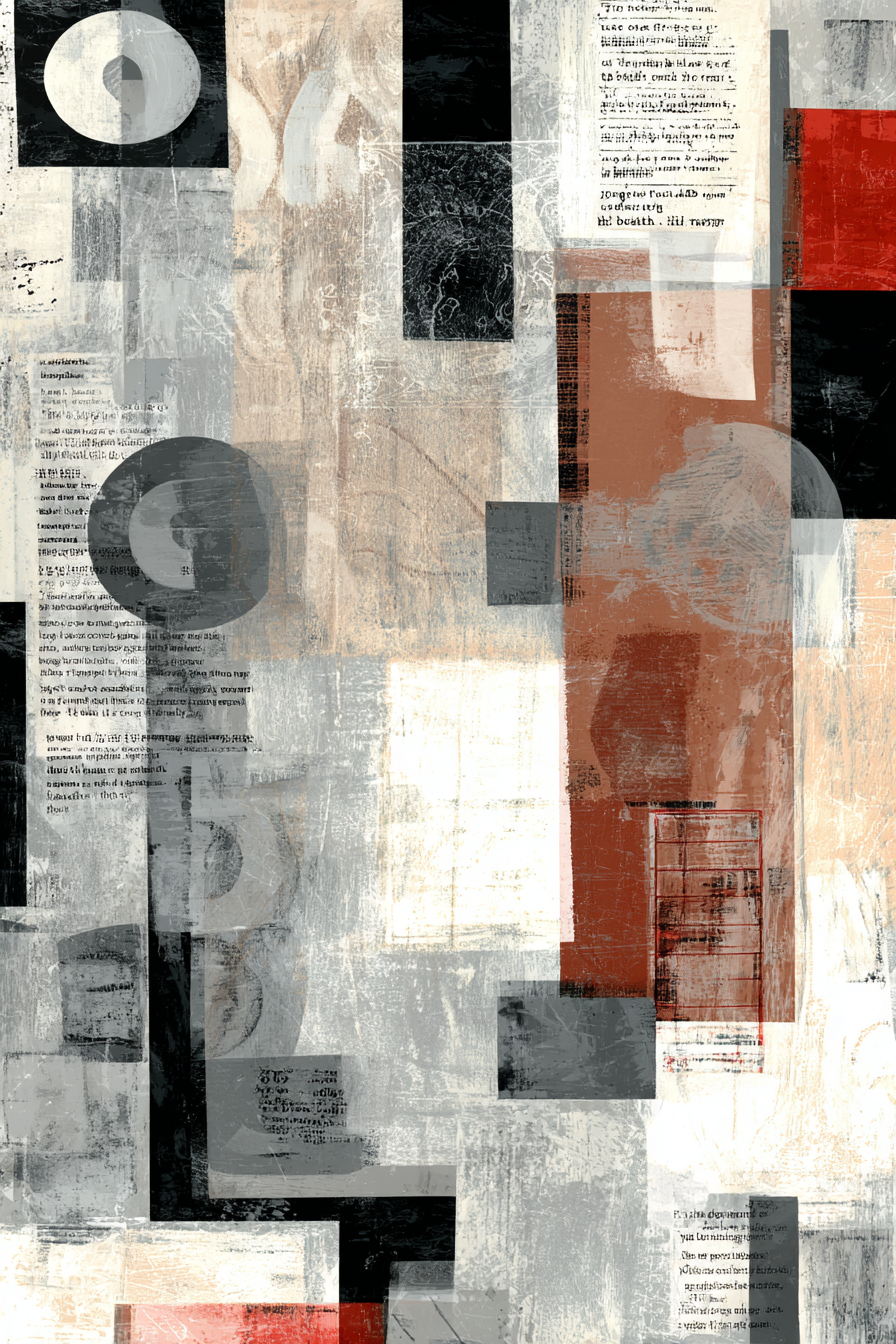 Abstrakte Kunst Geometrische Formen Moderne Themen Collage Stil | Typografische Kunst | Kunstgattungen