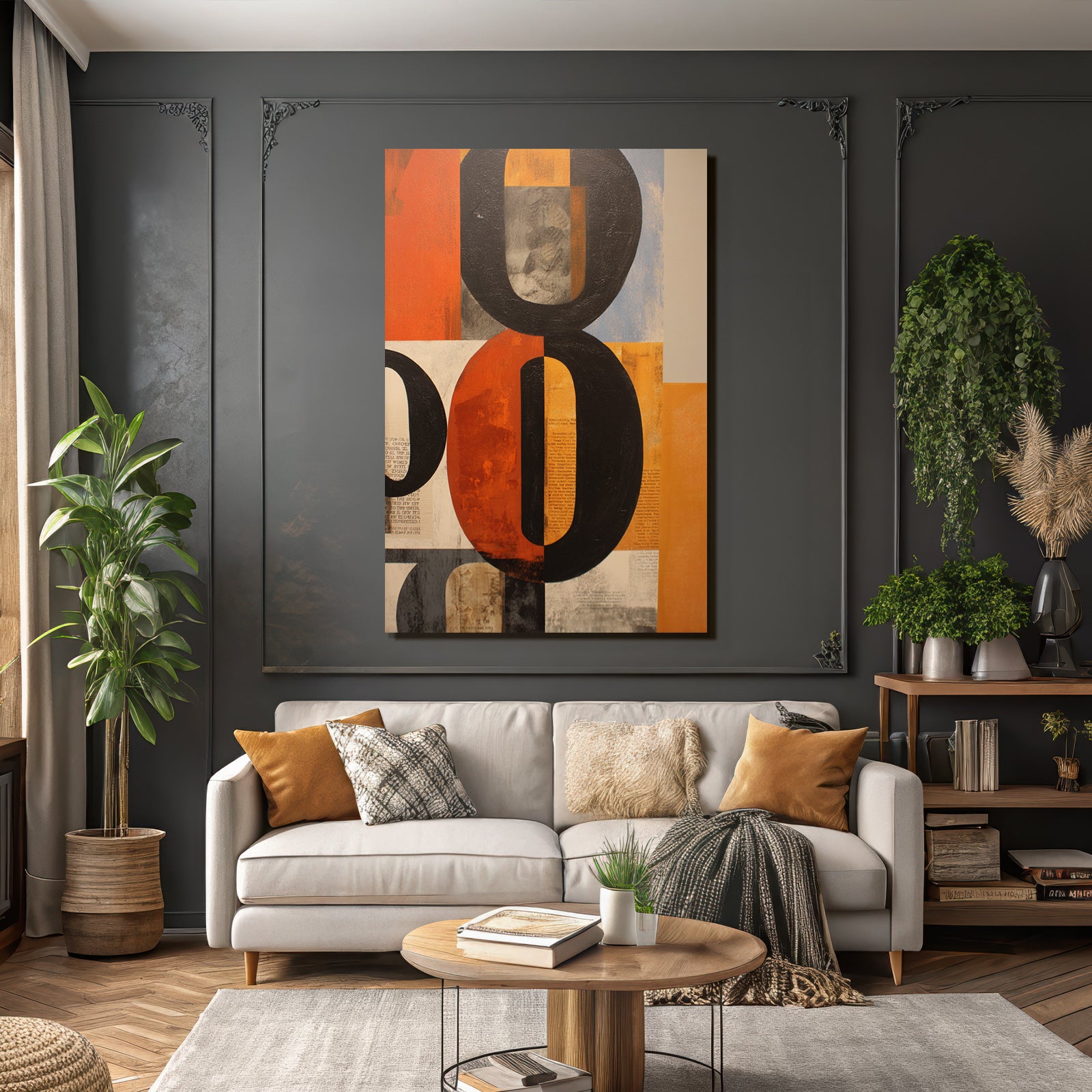 Abstrakte Kunst Mit Fetten Zahlen Und Bunten Farben