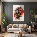 Abstrakte Kunst Mit Fettet Farben Und Geometrischen Formen