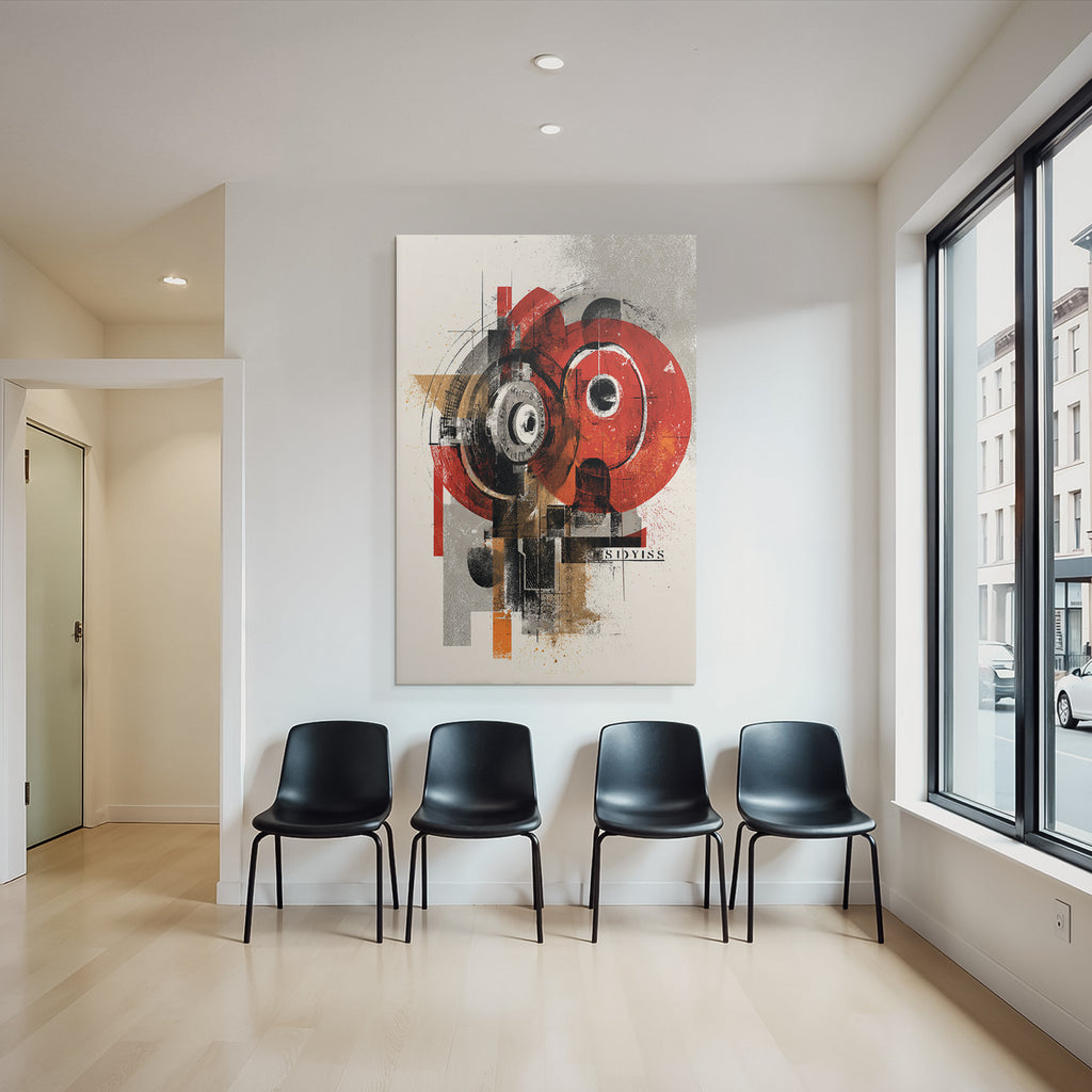 Abstrakte Kunst Mit Fettet Farben Und Geometrischen Formen