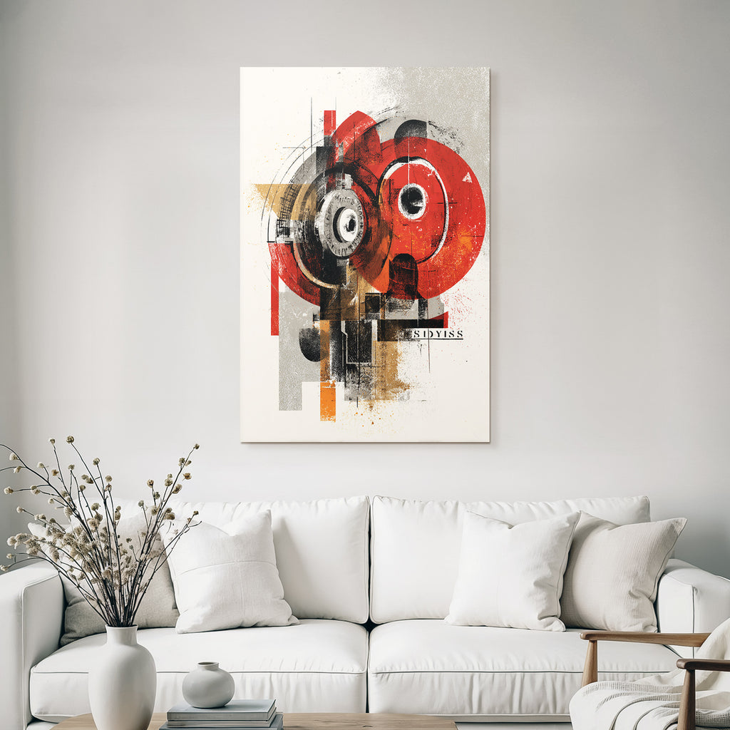 Abstrakte Kunst Mit Fettet Farben Und Geometrischen Formen