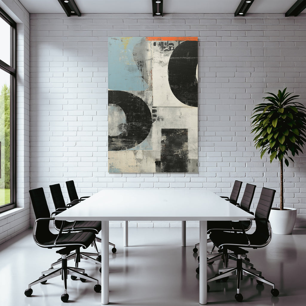 Abstrakte Kunst Mit Formen Und Farben Braun Blau Und Orange