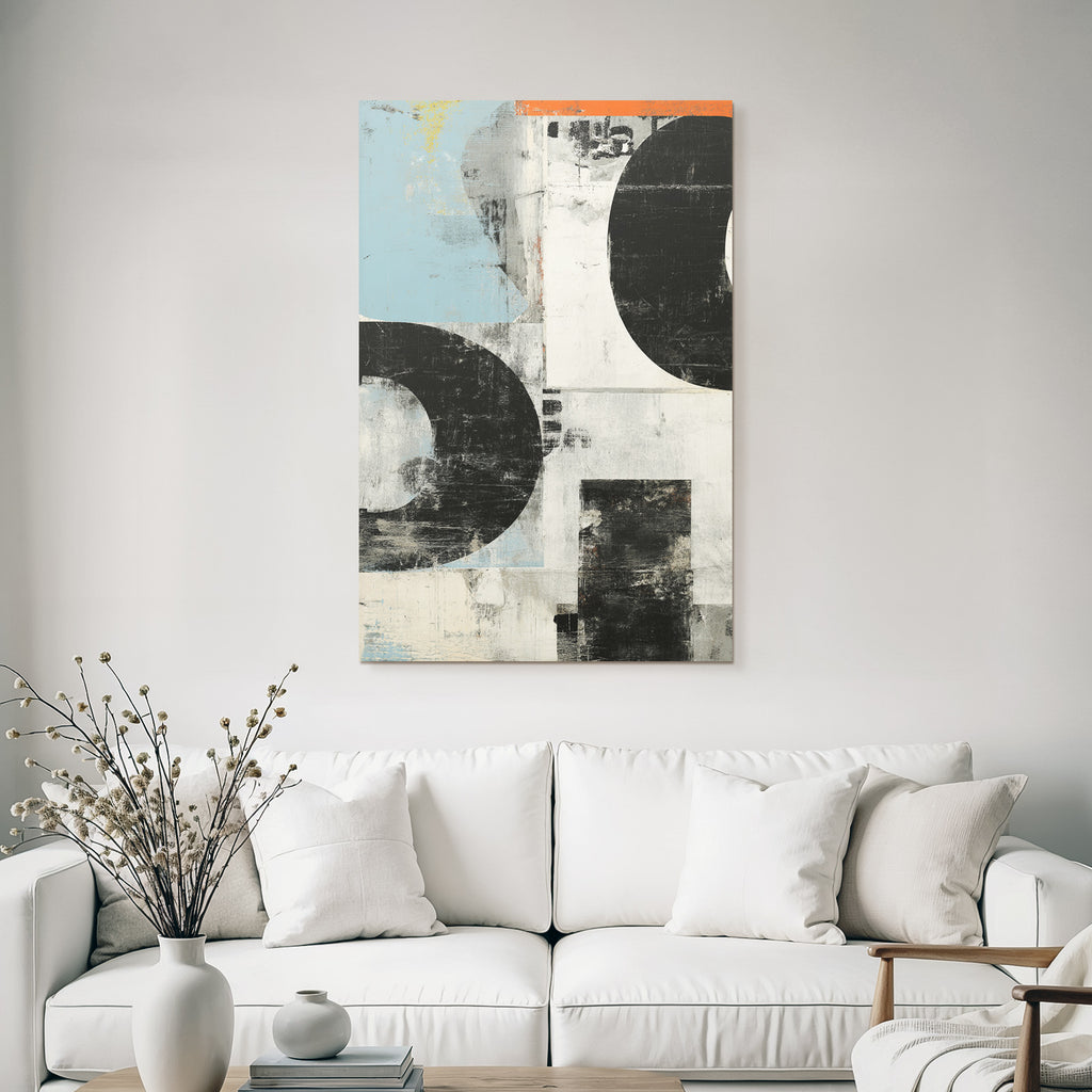 Abstrakte Kunst Mit Formen Und Farben Braun Blau Und Orange