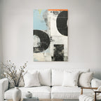 Abstrakte Kunst Mit Formen Und Farben Braun Blau Und Orange
