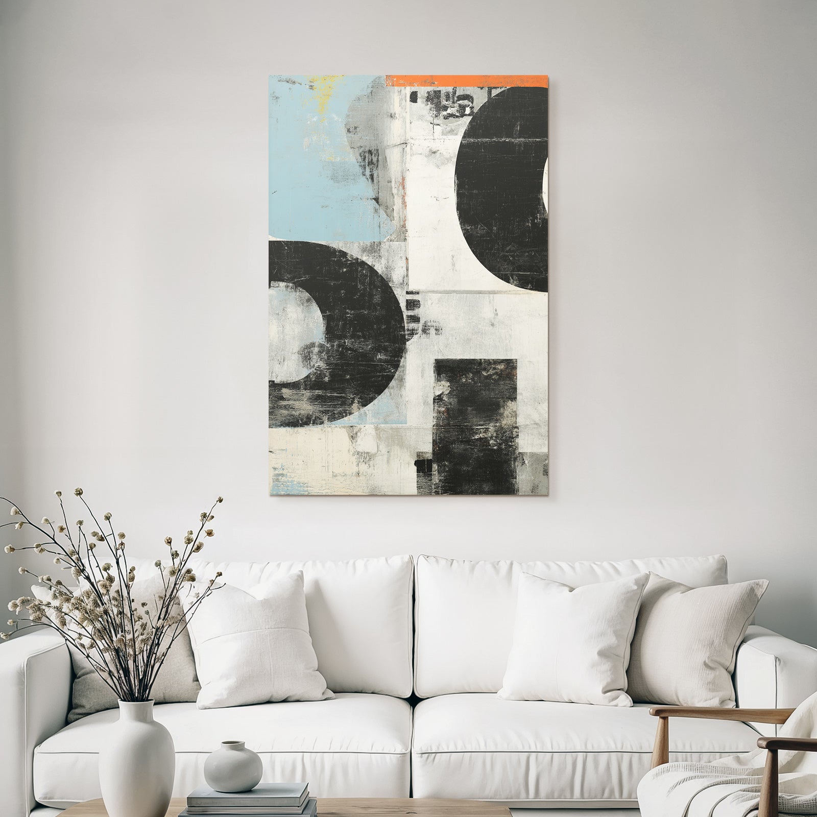 Abstrakte Kunst Mit Formen Und Farben Braun Blau Und Orange