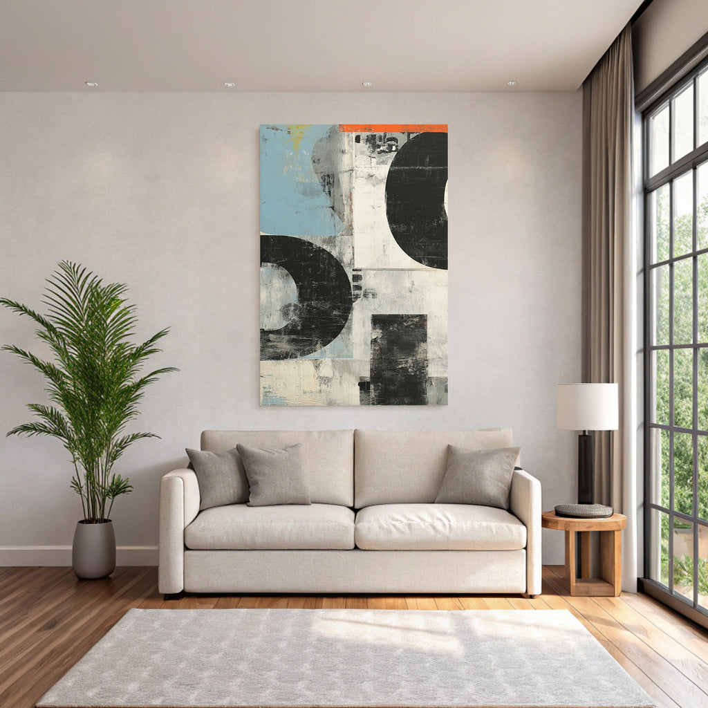 Abstrakte Kunst Mit Formen Und Farben Braun Blau Und Orange