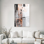 Abstract Composition Grayscale Copper And White