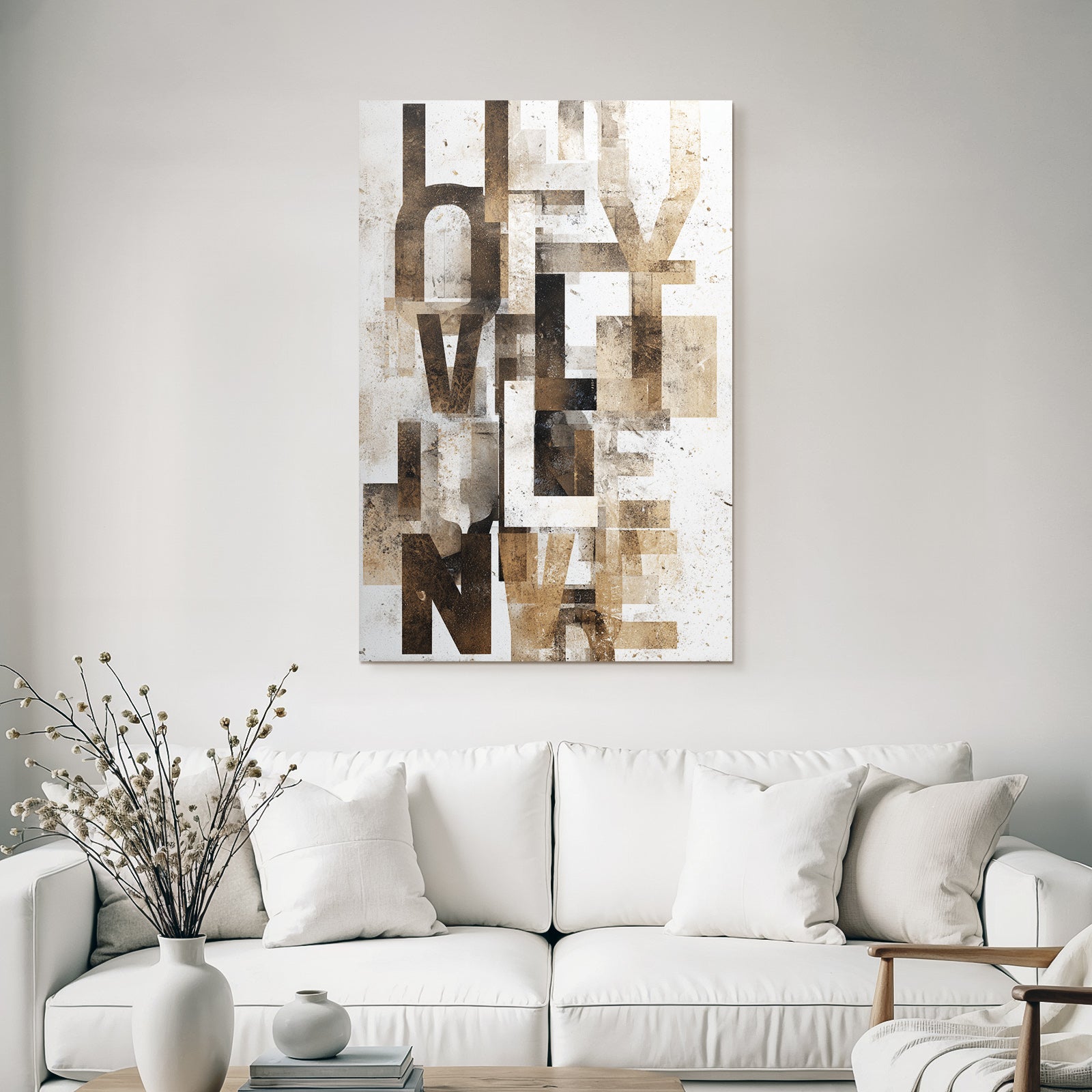 Abstract Design Letters and Shapes Earth Tones Black White