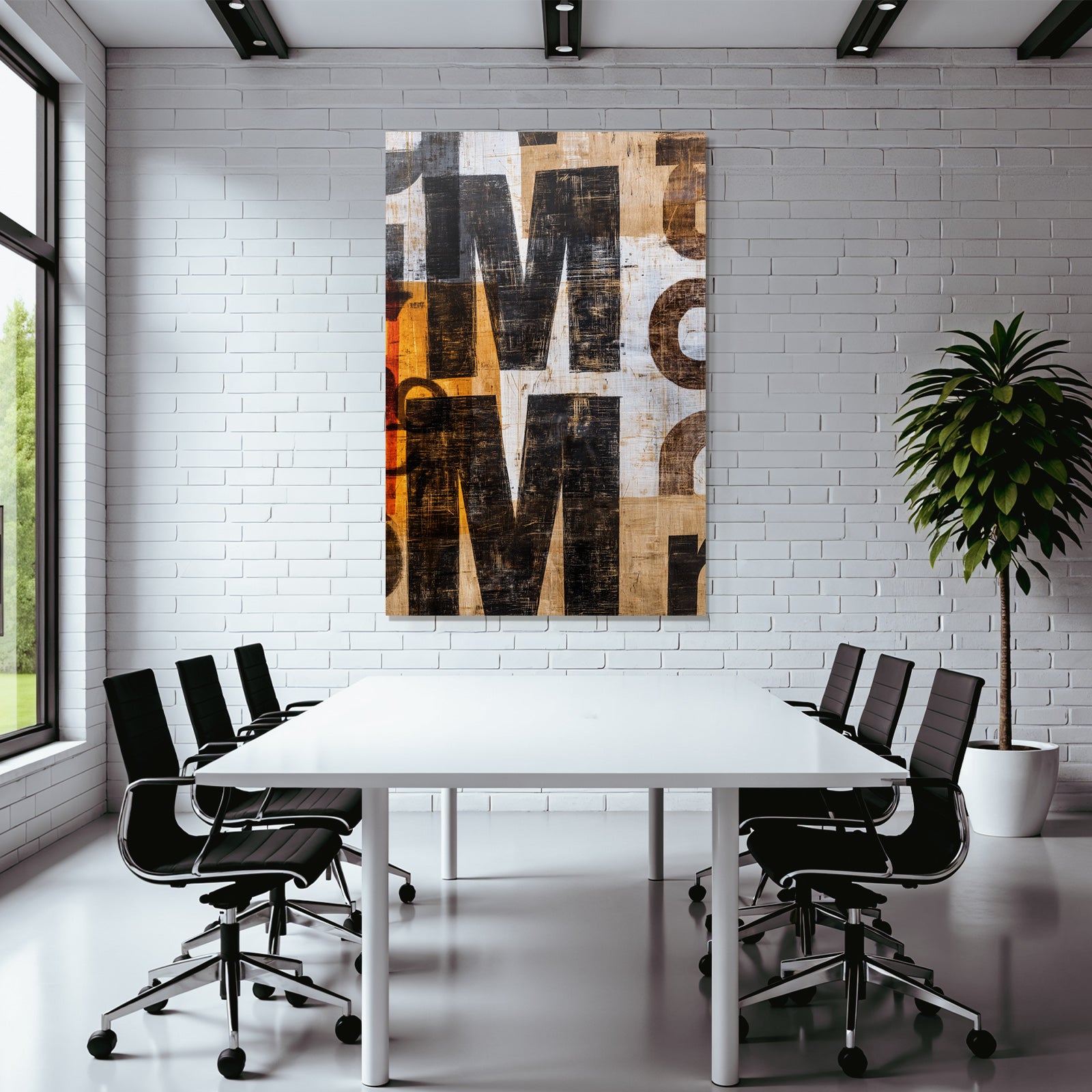 Abstract design with bold letters on a textured background