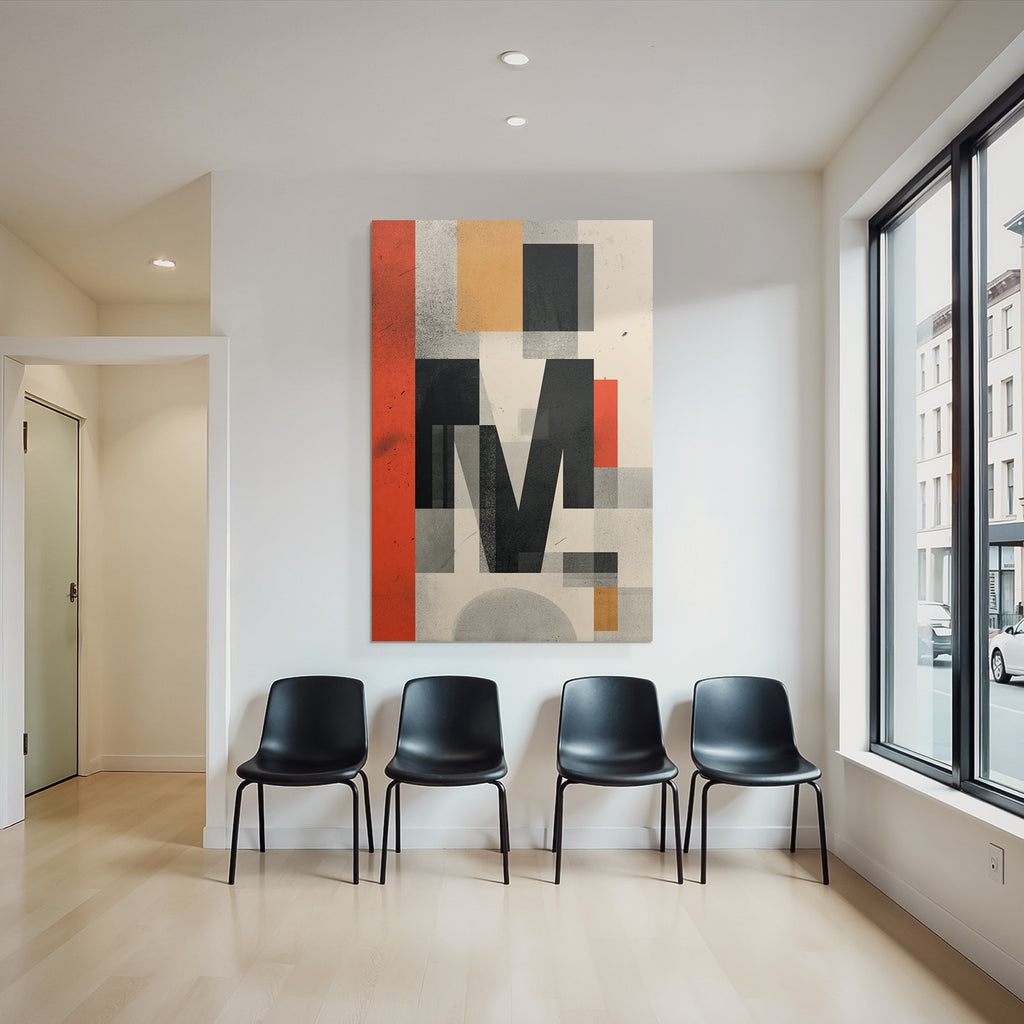 Abstraktes Graphisches Design Geometrische Formen M Farbe Grau Orange Rot