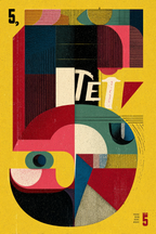 Fünf Abstrakte Grafikdesign Modernästhetik | Typografische Kunst | Kunstgattungen