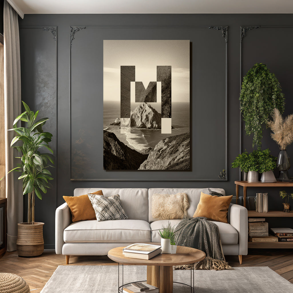Geometric Logo About Photography Coastal Landscape Black White