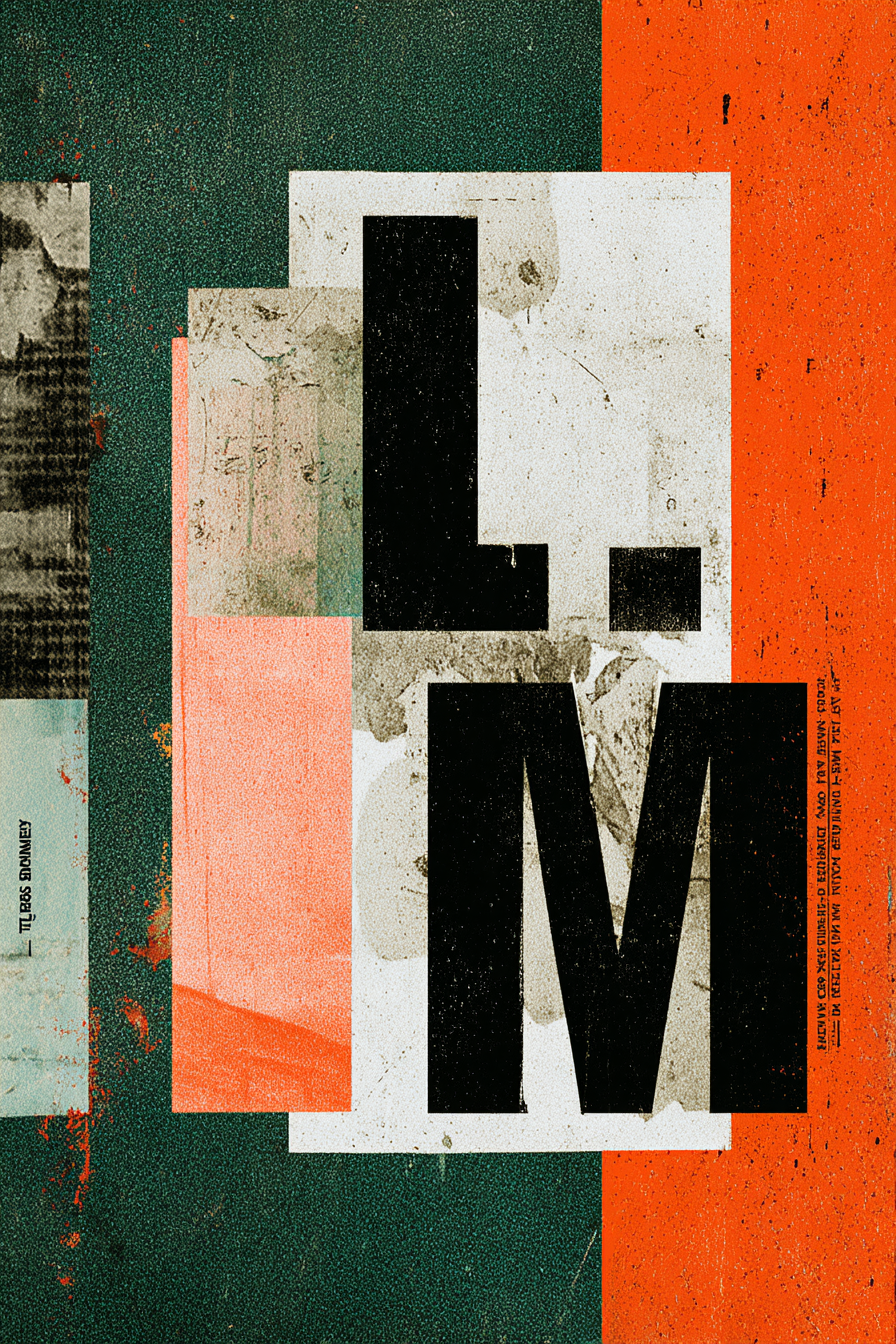 L M Grafikdesign Mit Texturen Und Farben | Typografische Kunst | Kunstgattungen