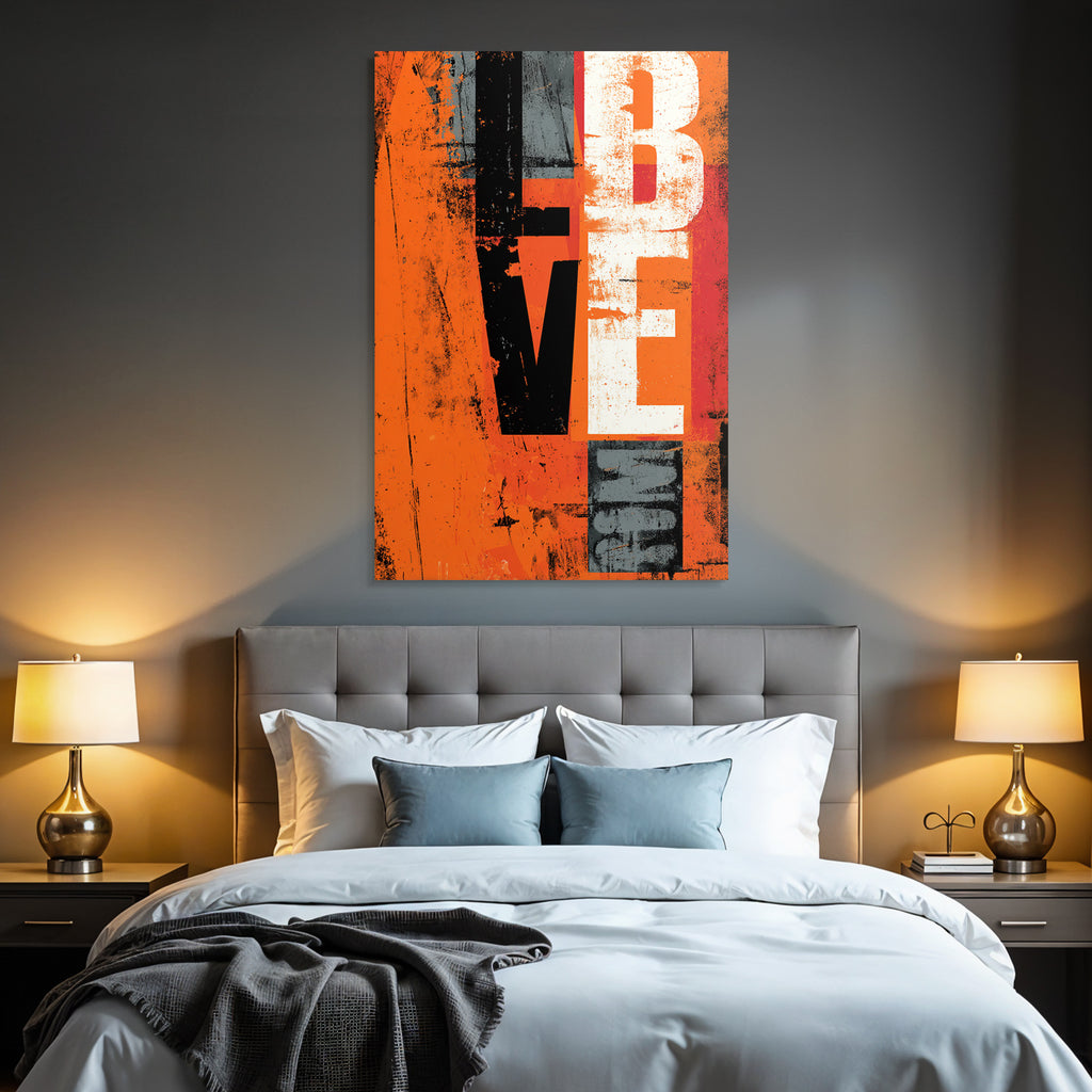 Liebe Abstrakt Design Orange Schwarz Grau