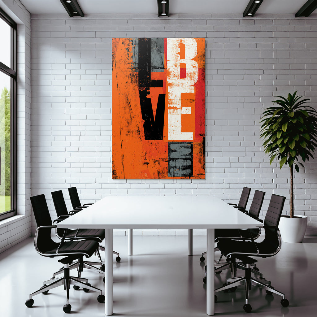 Liebe Abstrakt Design Orange Schwarz Grau